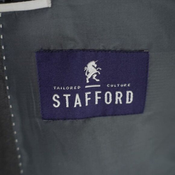 Stafford Wool Blend Classic Fit Gray Travel Suit Jacket 44L Or Slim 46L 2 Button - Picture 8 of 13